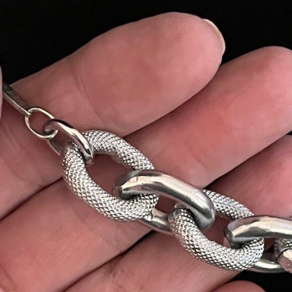 Sabika Silver Chain Link Bracelet & Necklace - Picture 2 of 4